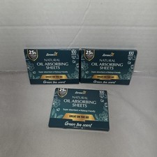 3 X ZOROM'S Natural Bamboo Charcoal Blotting Paper  Absorbent Sheets - 100 Pcs