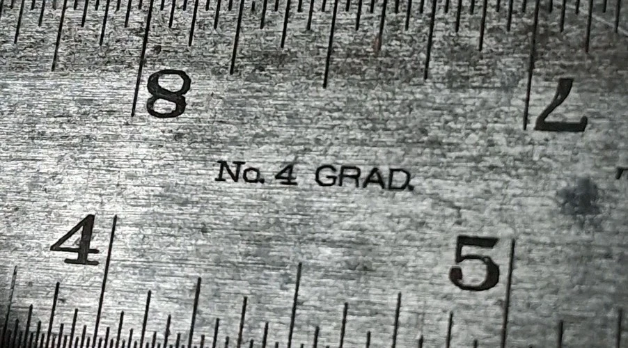 Transportador combinado Lufkin de colección regla cuadrada 12" Nº 4 grados templado + extra Foto 3 de 4