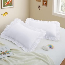 Microfiber Toddler Pillowcase, White, 13"x18", 2 Pack