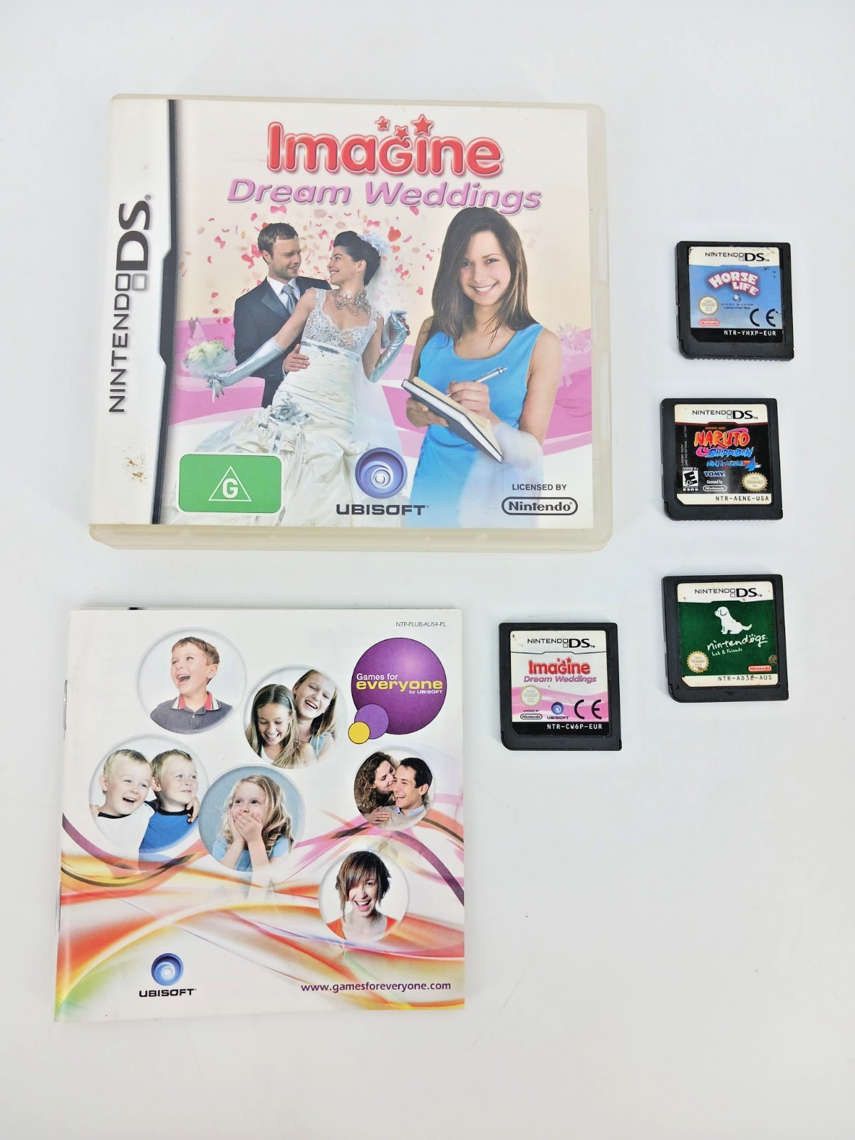 Nintendo DS Lot Imagine Weddings Nintendogs Naruto Horse Life Not Working Read