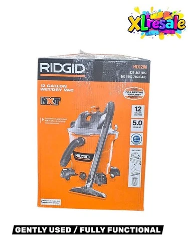 Ridgid 12 Gallon 5.0 Peak HP NXT Shop Vacuum Wet Dry Vac with General Debris