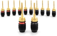 Deadbolt Flex Pin Banana Plugs 6 Pairs Gold Plated Speaker Terminals US
