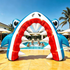 13FT Giant Shark Inflatable Arch Summer Decor for Pool Beach Waterproof Shark