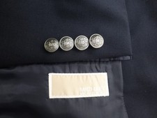Michael Kors Blazer 46R Blue Excellent Condition Jacket Solid Navy Silver Button