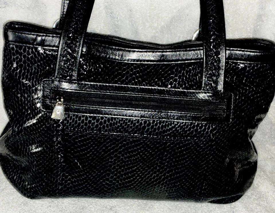 Brighton Blondie Black Leather Snakeskin Satchel - Image 4 of 4