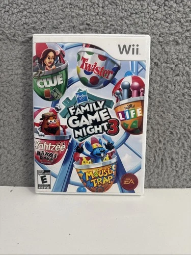 Hasbro Family Game Night 3 (Nintendo Wii, 2010) Complete In Box CIB Tested Works