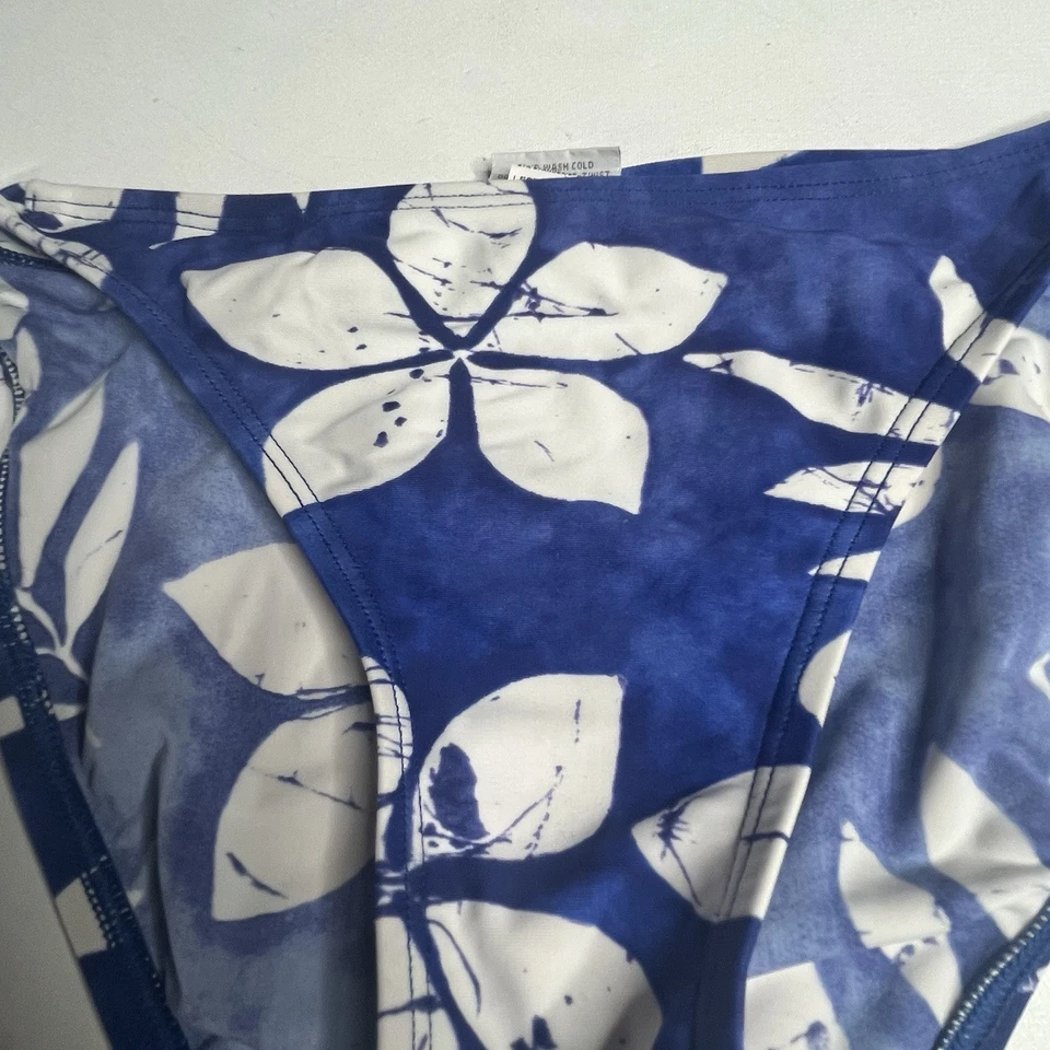 Tankini Top Bikini Jag Azul Blanco Floral Hawaiano Dos Piezas Mujer’s Talla M Foto 3 de 4