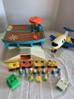 Fisher-Price Little People Airport Lot Vintage With Jet, Luggage People And Cars