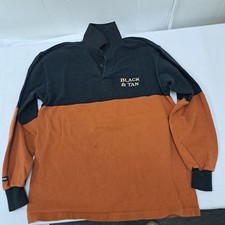 Barbarian Guinness Bass Ale Black & Tan Beer Rugby Shirt Mens Sz XXL Long Sleeve