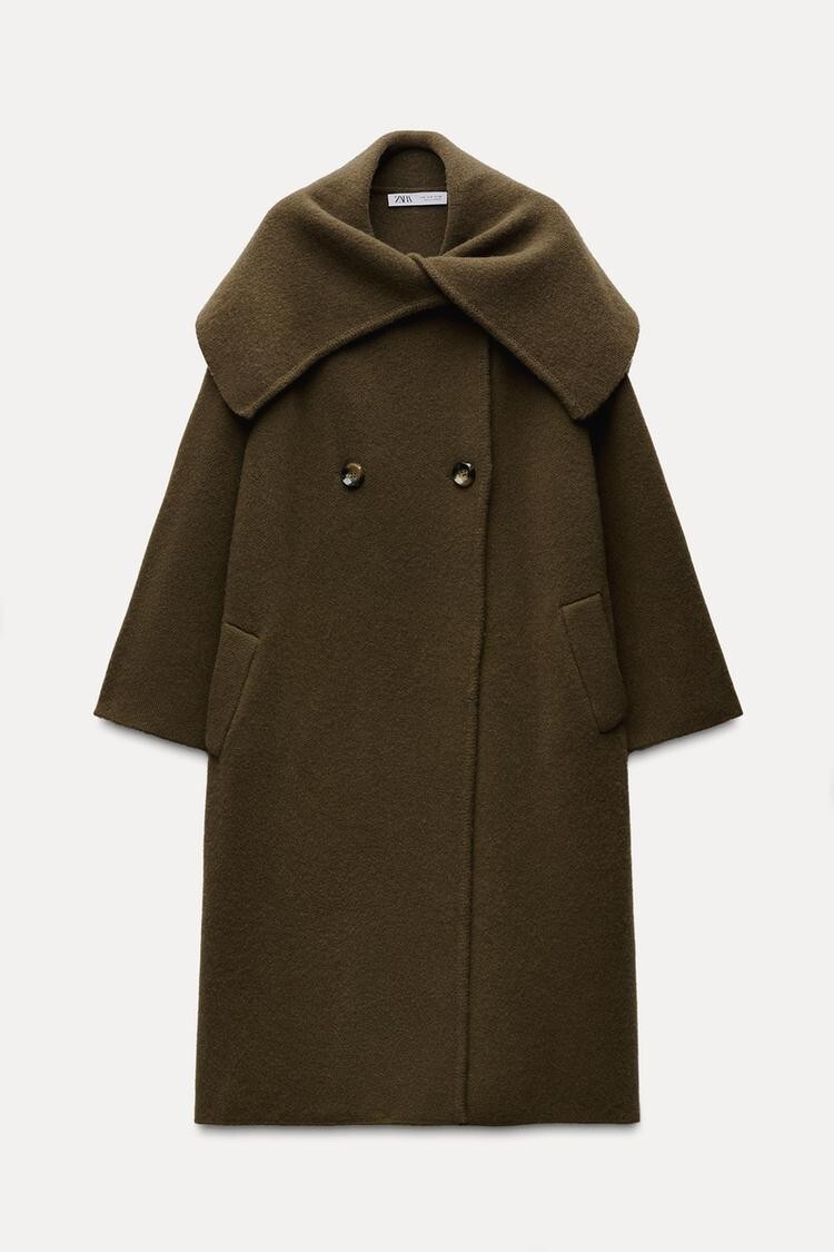 【美品】Standcollar Wool Coat （olive/36） JDEFEG 50 pcs Long Coat For Women Wool Women's 2021 Autumn