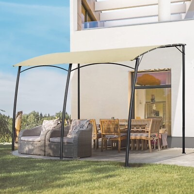 13x10ft Outdoor Patio Wall Mounted Awning Canopy Metal Pergola Sun Shade Shelter
