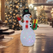 4.92ft Christmas Inflatable Snowman Blow-up Snowman Christmas Decoration LED RGB