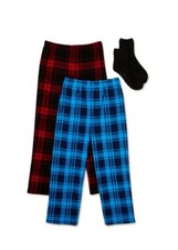 NWT 2-Pack Boys 10-12 L Fleece Pajama Pants BONUS WITH 1 PAIR OF SOCKS Pajamas