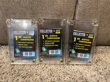 Lot of 3 Collector Safe Premium 1” Acrylic Cardholder; New