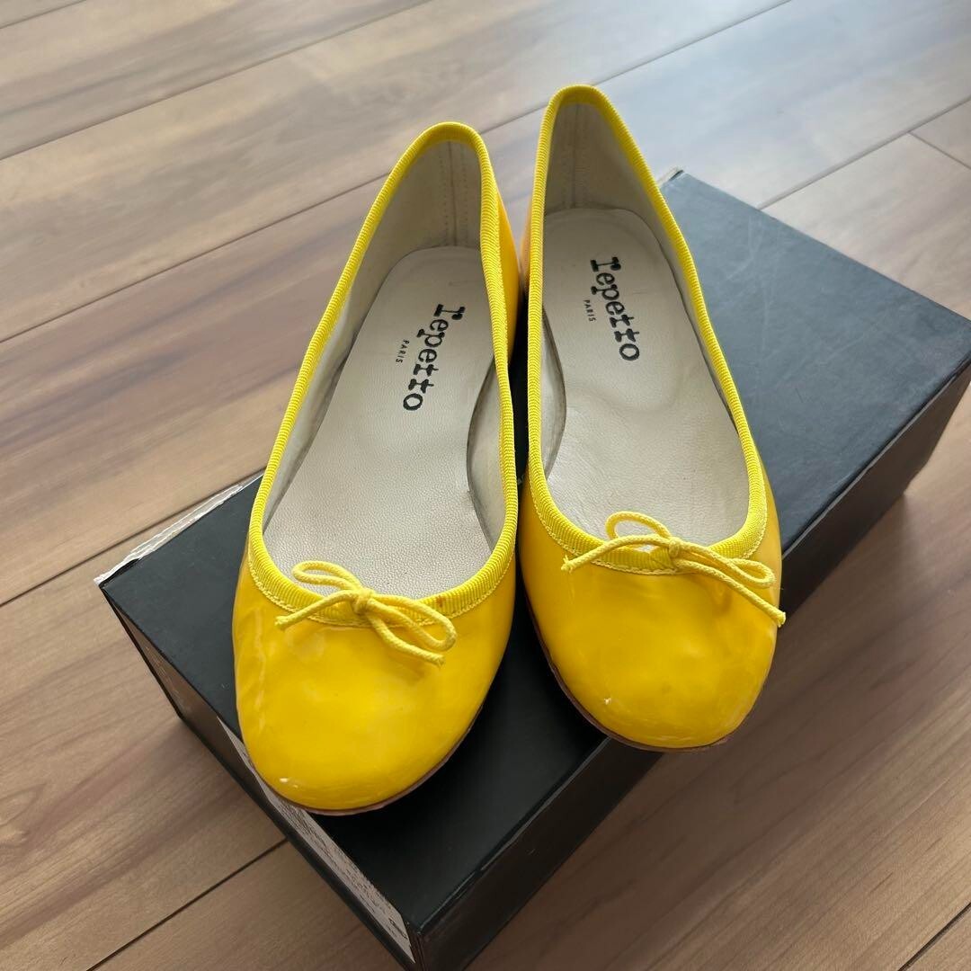 Repetto Round Toe Flat Pumps Ballet Shoes Size 35 Yellow