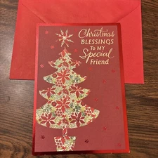 Christmas Blessings To My Special Friend 5.5”x8” Religious Greeting Card