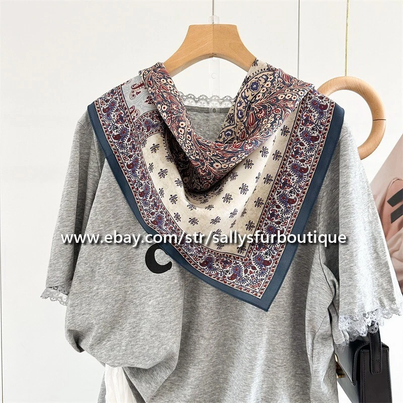 Sally Boutique 100% Mulberry Chiffon Silk Paisley Print Collar Neck Scarf 68cm - Image 3 of 4