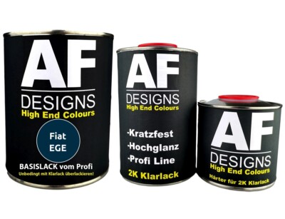 2,5L Basislack Set Fiat EGE Blu Urgano Metallic Klarlack Härter Autolack spritzf