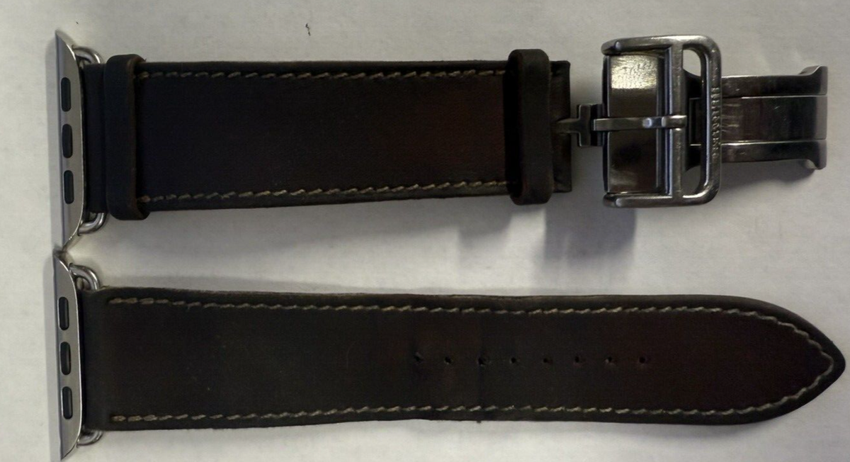 時計 AppleWatch Hermes Noir Deployment Buckle Apple Watch Hermès - 45mm Noir Kilim Single Tour - Apple