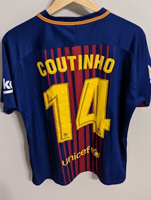 Coutinho Barcelona Jersey Home Football Soccer Shirt 2017 Nike