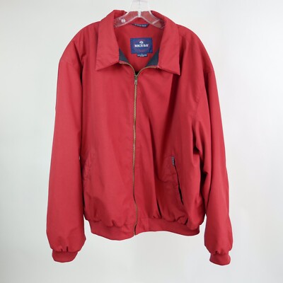 Birch Bay L Jacket Red Golf Bomber Coat Windbreaker
