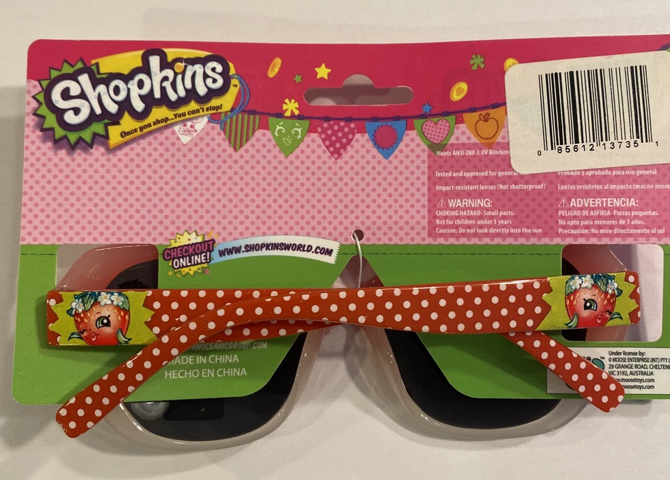 NUEVO Shopkins Niños Gafas de Sol 100% Protección UV Niña Niños Fresa Edad 5+ Foto 2 de 3