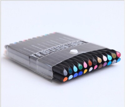 24 Farben Fineliner Wasserfeste Acrylstifte Marker Stifte Filzstift 0,4 mm MJ
