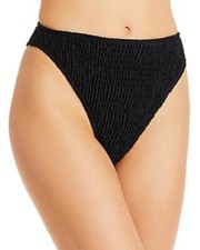 MSRP 69 Charlie Holiday Isabella Smocked Bikini Bottom Black Size XS NWOT