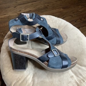 navy clog sandals