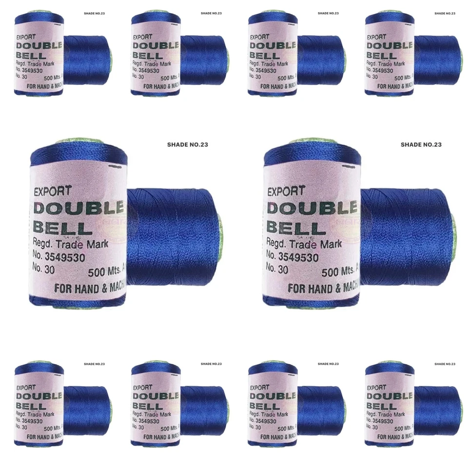 10X Double Bell Viscose Rayon Thread for Embroidery Color Blue Shade No.23 - Image 2 of 3