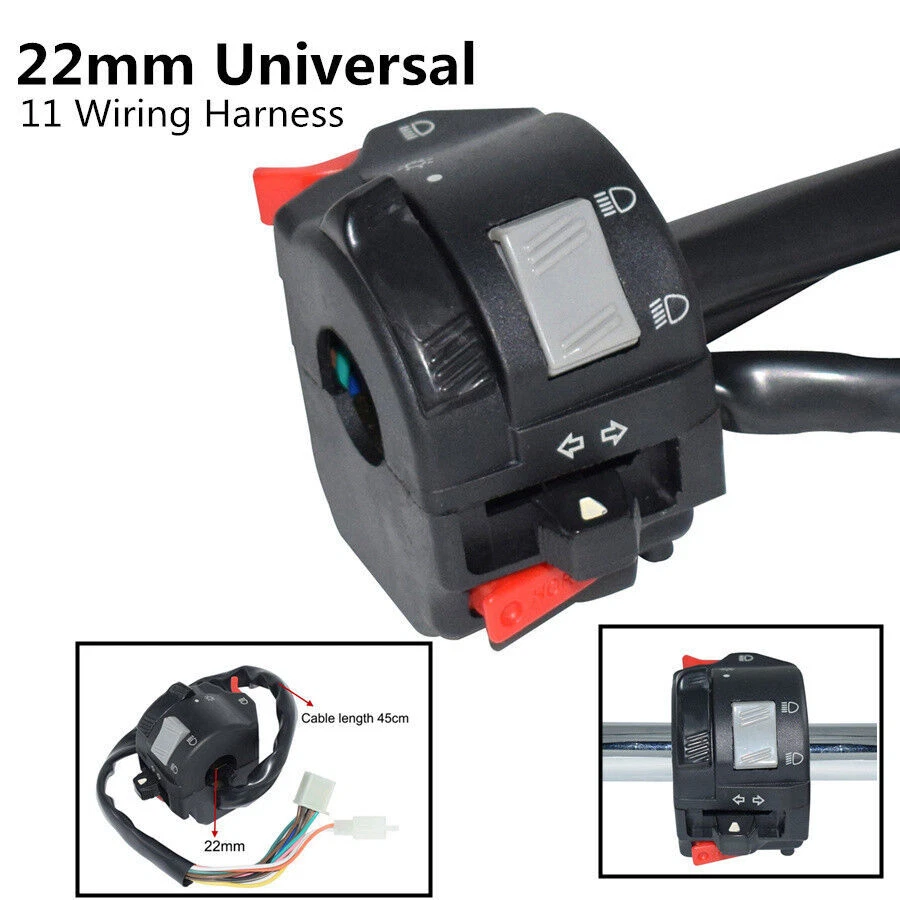 7/8" 22mm Moto ATV Bocina Señal de giro Luz Faro ON/OFF Interruptor Control Foto 3 de 4