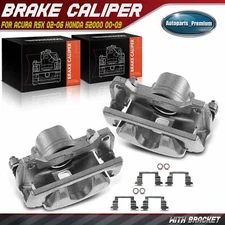 Pair Front Brake Calipers w/ Bracket for Honda Civic 2006-2011 S2000 Acura RSX