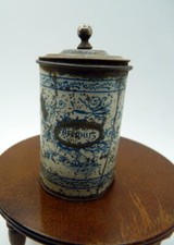 Antique German LITHOGRAPH CANISTER for Kitchen Large Dollhouse Miniature