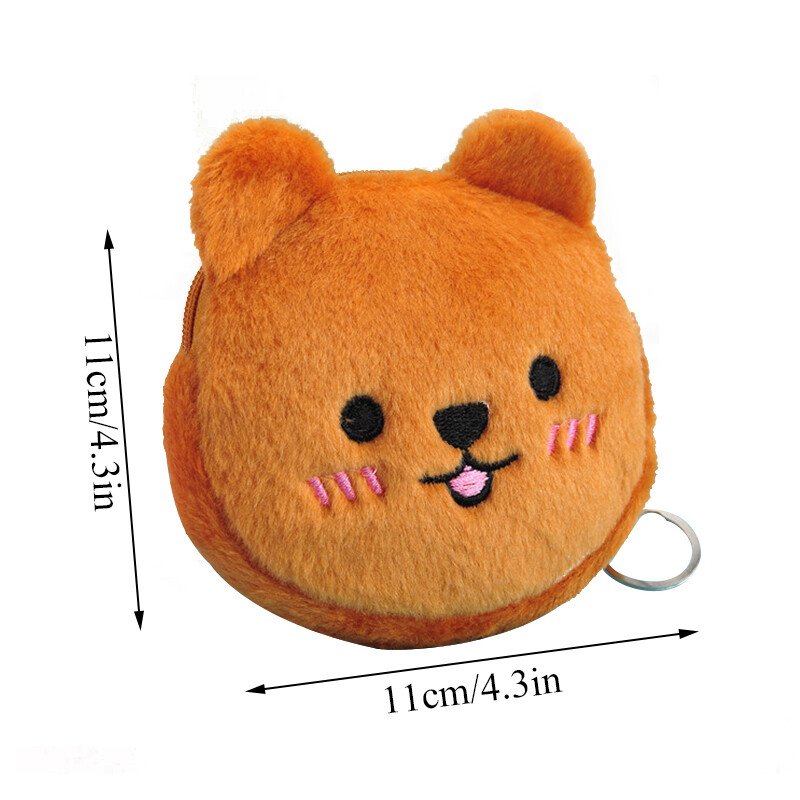 Zipper Cute Kids Gift Change Wallet Plush Coin Purse Lipstick Bag