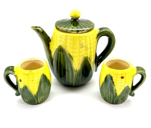 Ceramic Small Corn Tea Set Shaped Teapot and Cups | eBay