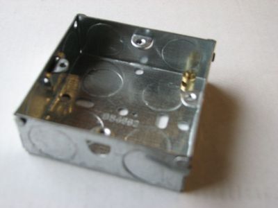 1 Gang 25mm Deep Galvanised Steel Back Box for 1G Switch or Socket ...