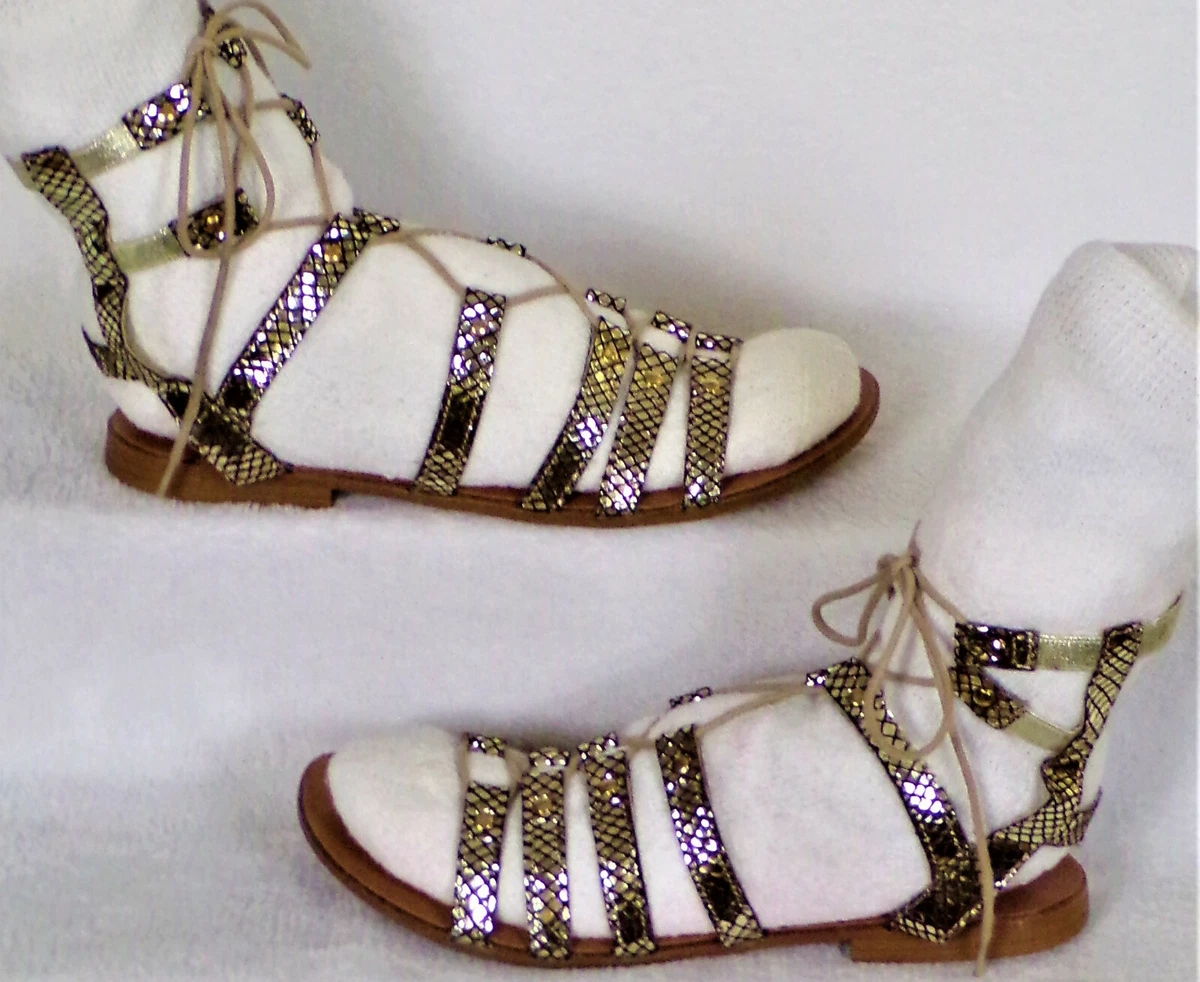 Peculiar Establecer Embajada STEVE MADDEN size 6 SPARRA silver-tone flat-heel gladiator sandals | eBay