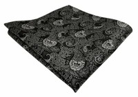 SchöNes Tigertie Einstecktuch Anthrazit Schwarz Grau Paisley - Tuch Polyester
