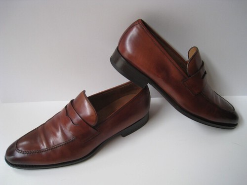 MAGNANNI COGNAC LEATHER LOAFERS MEN'S 