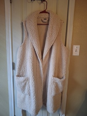 Bumble Bella By Jill  Martin Faux Sherpa Shawl Collar Long Vest Charming...