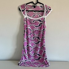 Just Cavalli Beachwear Pink Purple Ruched Min...