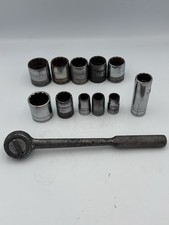 Sk Tools 12 Drive Socket Lot W 42470 Ratchet Usa Sae Metric Superkrome