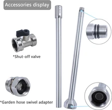 G-Sunny All-Metal RV Toilet Wand with Shut-Off Valve, RV Black Tank Cleaner W...