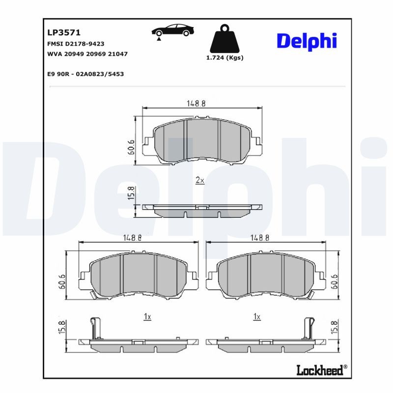 Für DELPHI LOCKHEED HAMULCE LP3571 HAM PADS. - Bild 4