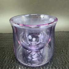 Flur Espresso Glass Purple Double Wall 3oz Borosilicate Glass Cup Barware Glass