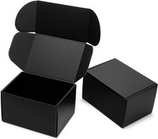 7X5X4 Inches Black Shipping Boxes 25 Pack - Corrugated Cardboard Mailing Box Fo