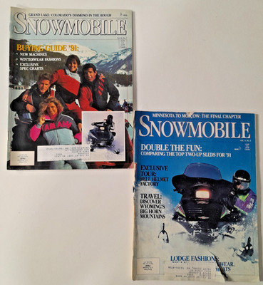 2 Vintage 1990-1991 Issues Snowmobile Magazine - Polaris Indy RXL Arctic Cat EXT