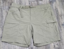 Eddie Bauer NWT Mens XL Aloe Color Cargo Belted Hiking Ripstop Tech Shorts NEW