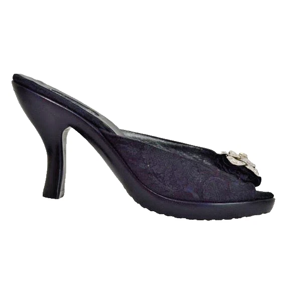 - 🏷️ Mulas/Diapositivas Nicole Salpinas Negras Nuevas con Etiquetas en Caja. Foto 2 de 4