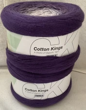 Cotton Kings Twirls Lot 2 Purple #18 100% Cotton 200g 874 Yards #2 Fine Weight